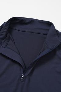 Men's Half-Zip Mock Neck Quick-Dry Athletic Long Sleeve T-Shirt