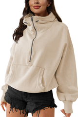 Drawstring long-sleeved top outer garment