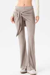 Women's Butt-Covering Slimming Tie-Waist Flare Yoga Pants