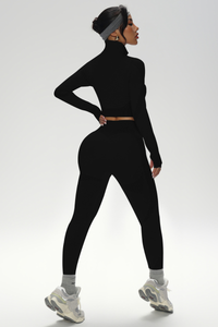 Women's Athletic Stand-Up Collar Seamless 2 Piece Set