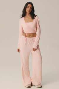 Women's 3 Piece Set: Bra & Long Sleeve Top & Casual Pants
