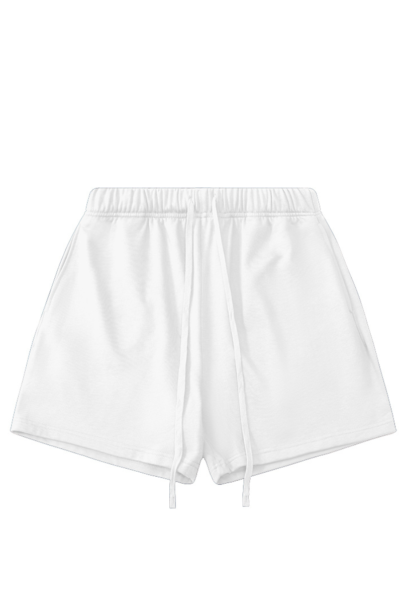 Men's 100% Cotton Solid Drawstring Loose Sports Shorts