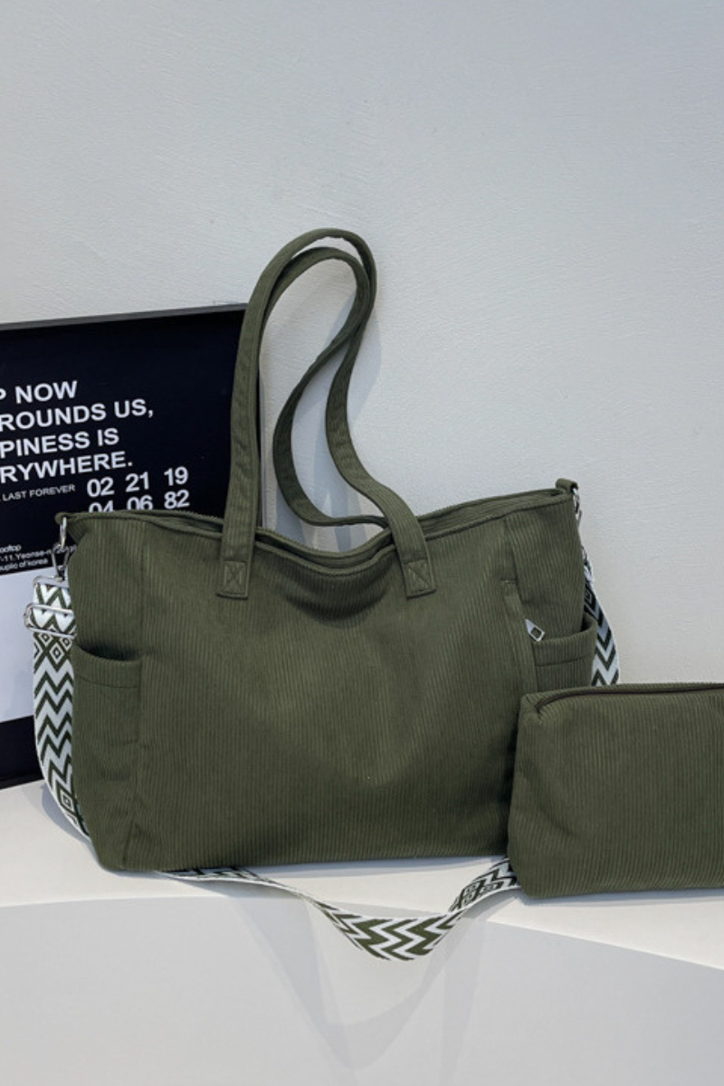 Women's Fall Corduroy Mother-Child Tote Bag Set
