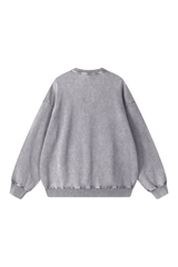 Unisex Fall 100% Cotton Snow Washed Crewneck Sweatshirt