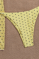 Women's Polka Dot Triangle Cup Halter 3 Piece Bikini Set