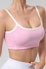 Women's high stretch U-neck sports bra.