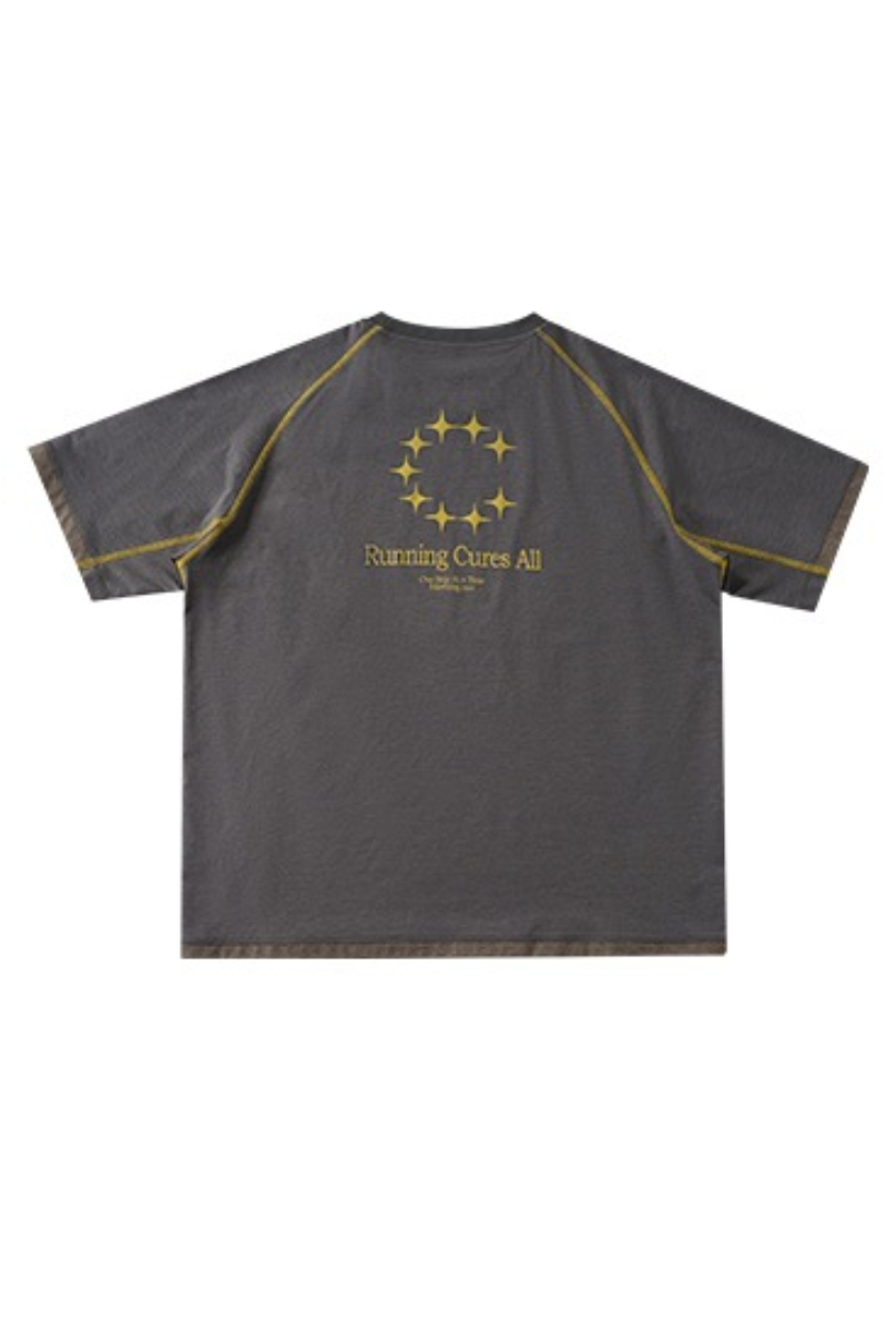 Women's Vintage Raglan Contrast Stitch Panel Quick Dry Tee