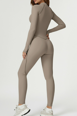Women’s one-piece long-sleeve sport jumpsuit.