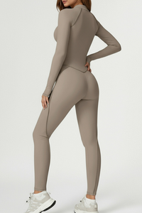 Women’s one-piece long-sleeve sport jumpsuit.