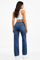 Women's High Waist Drawstring Wide Leg Jeans