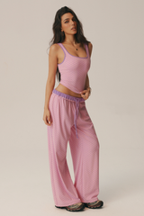 Women's Polka Dot Sets:Square Neck Tank Top & Wide Leg Pants