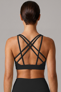 Women’s Athletic Crisscross Back U-neck Solid Bra