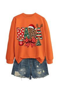Women's Winter/Fall Christmas Santa Multi-color Pullover
