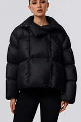 Women's bread-style hooded cotton jacket.