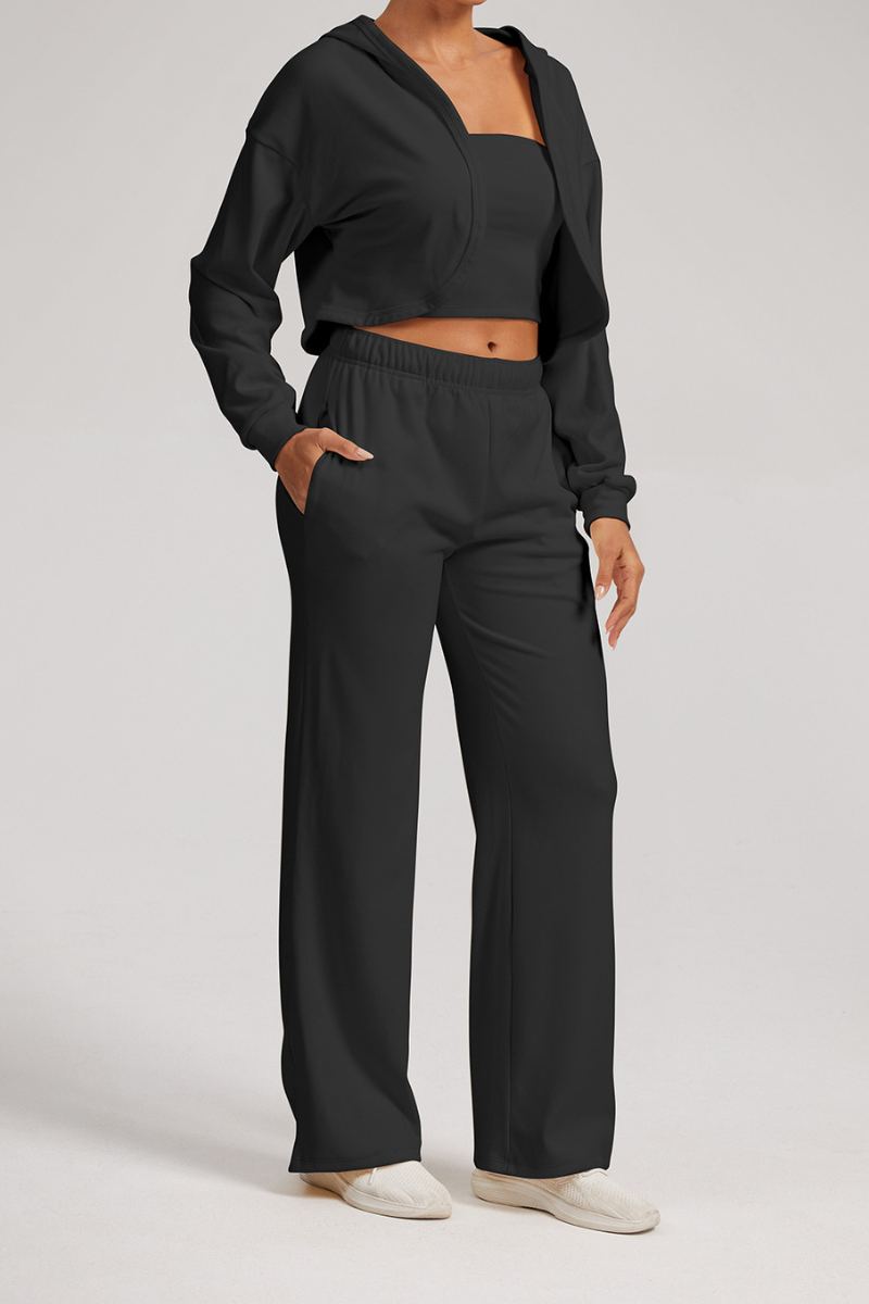 Oversized cardigan and wide-leg pants set