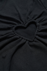 Women's Valentine's Day Round Neck Heart Cut-Out Short Sleeve Dress