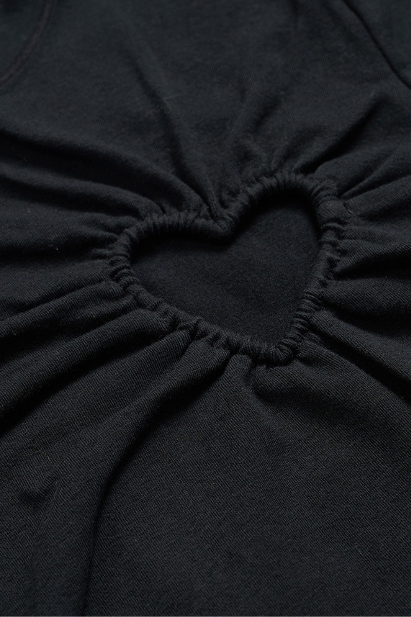 Women's Valentine's Day Round Neck Heart Cut-Out Short Sleeve Dress