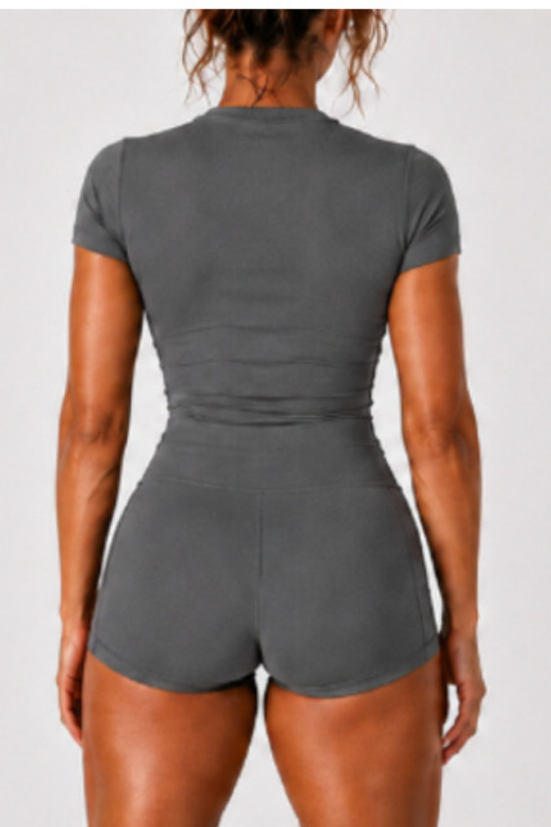 Women's Cropped T-shirt And High Waist Side Pocket Yoga Set