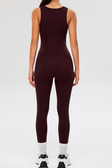 Women's Sport Sets:Wide Shoulder Straps Tank Top & Leggings