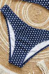 Women's Polka Dot U-Neck Halter High Waist Triangle Bikini