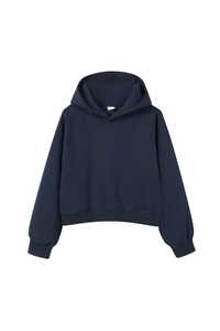 Women's Fall Cropped Relaxed Solid Sports Hoodie