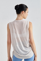 Women's Side Drawstring Sleeveless Breathable Tank Top