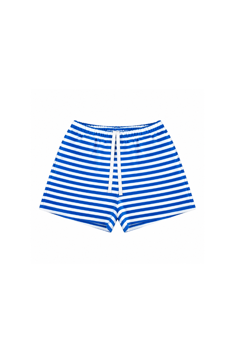 Women's Fall Fleece Stripe Color Block Drawstring Shorts