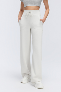 Women High-Waisted Drawstring Waistband Flowy Athletic Pant