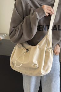 Women's Drawstring Multi Pocket Hobo Shoulder Bag