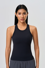 Women's Round Neck Racerback Fitted Tank Top