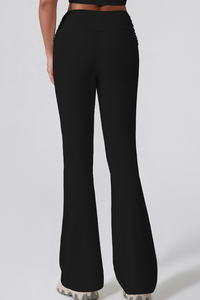Women's Athletic Twist Front High-Stretch Yoga Flared Pants