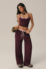 Women's Polka Dot Yoga Sets:Layered-Look Cami & Pants
