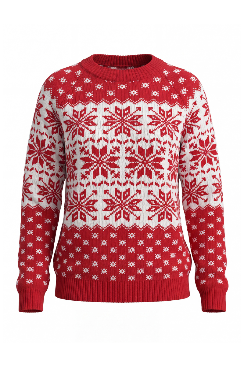 Women's Fall Christmas Snowflake Jacquard Knit Sweater