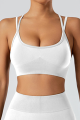 Women's Athletic U-neck Cross Back Spaghetti Straps Bra