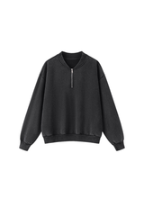 Men's Fall Vintage Washed Fleece Quarter Zip Sweatshirt