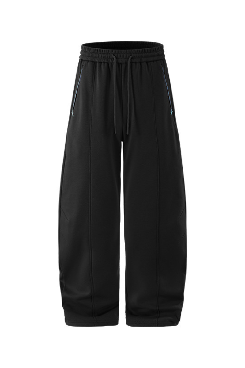 Unisex Elastic Waist Drawstring Relaxed Fit  Banana Pants