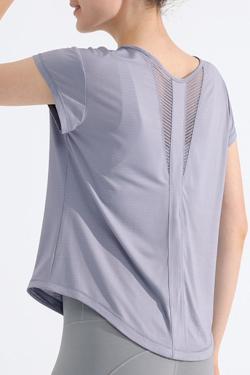 Women's Summer Cooling Quick-Dry Mesh Panel Sports T-shirt