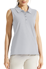 Women's Sleeveless Honeycomb Polo Golf Tennis Athletic Top