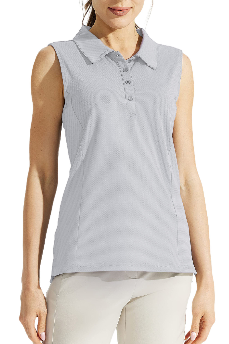 Women's Sleeveless Honeycomb Polo Golf Tennis Athletic Top