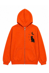 Unisex Halloween Multi Pattern Print Zip Up Hoodie