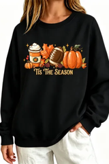 Women’s Fall Football Pumpkin Graphic Halloween Sweatshirt