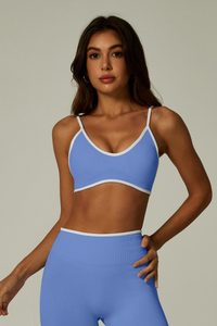 Women's Athletic Color-Block Thin-Strap Sports Bra