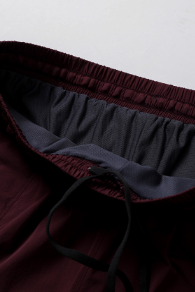 Men's Solid Quick-Dry Breathable Drawstring Sports Shorts