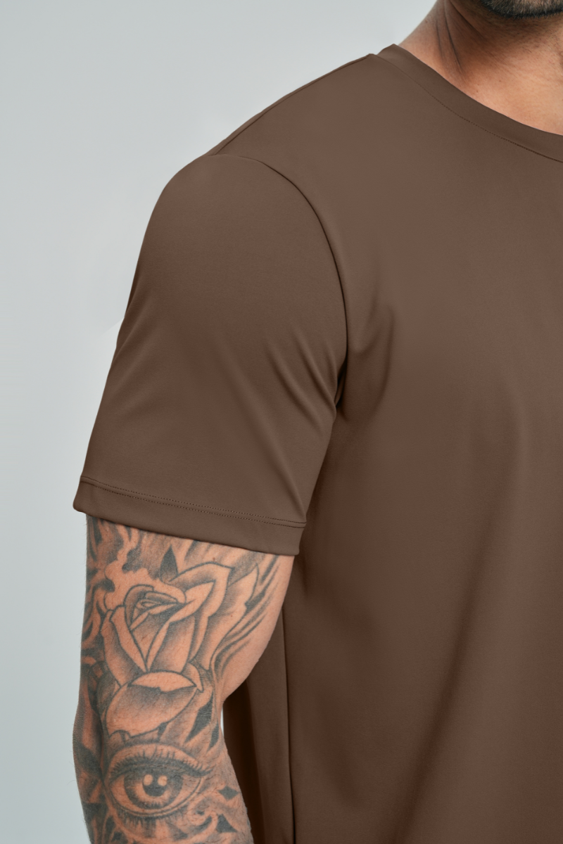 Men's Brushed Round-Neck Casual Sports T-shirt