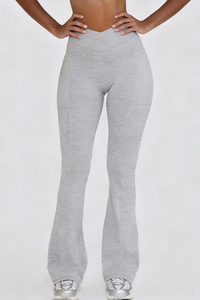Women's Side Pockets V-Waisted Sports Flared Pants