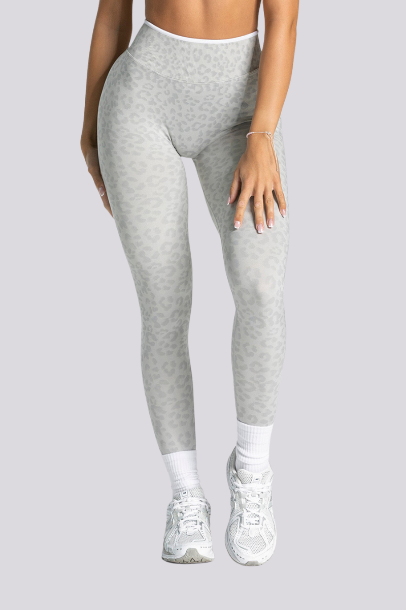 Women's Seamless Contrast Leopard Print Yoga Leggings