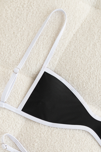 Women's Summer Color Block Backless Sexy Bikini Sets