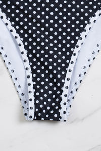 Women's Polka Dot Halter Triangle Ruffle Skirted Bikini Sets