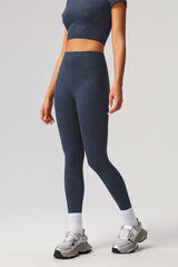 Women Gold Foil Fabric Sports Leggings
