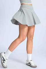 Women's V High Waist Naked Feel Pleated Sports Mini Skirt